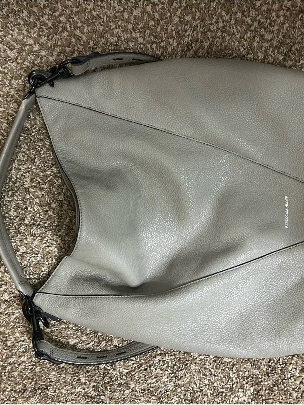 Rebecca Minkoff Gray Pebbled Leather Hobo Bag